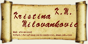 Kristina Milovanković vizit kartica